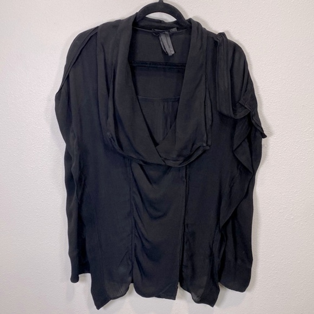 Donna karan black label top‎ ruffled